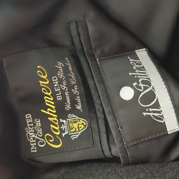 DiSilver Cashmere Blend Italian Overcoat Winter Trench Coat Black Men’s 42R - Picture 10 of 14